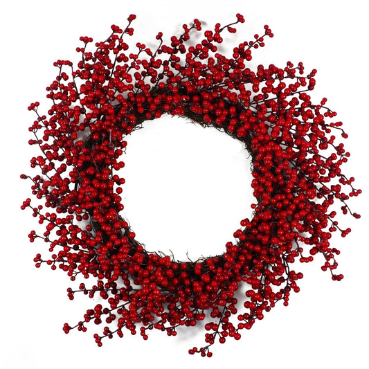 Luxurious 60cm Christmas Red Berry Wreath - Festive Elegance for Your Home - plants - express.com