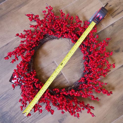 Luxurious 60cm Christmas Red Berry Wreath - Festive Elegance for Your Home - plants - express.com