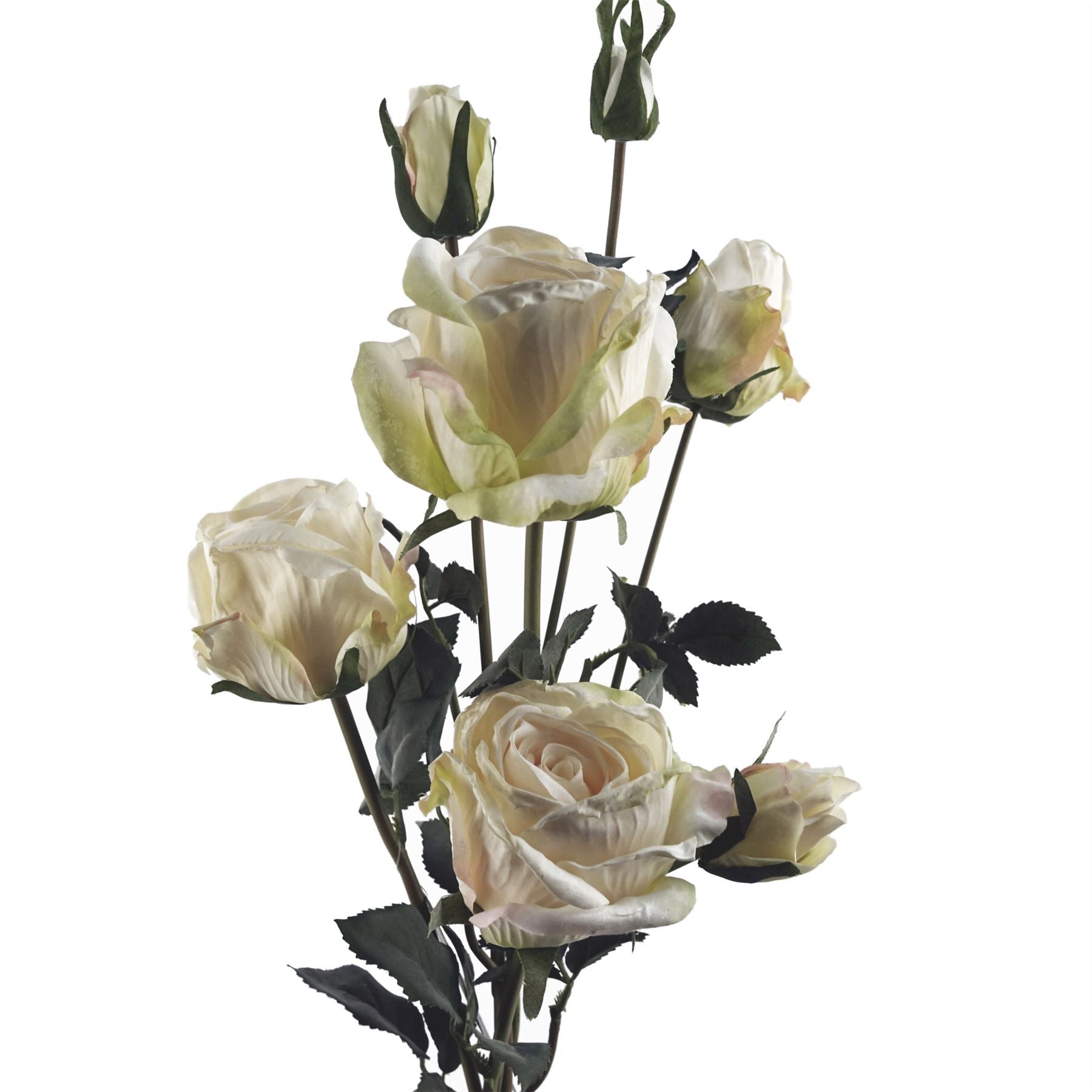 Luxurious 60cm Cream Rose Artificial Spray - 4 Flowers & 3 Buds for Stunning Arrangements - plants - express.com