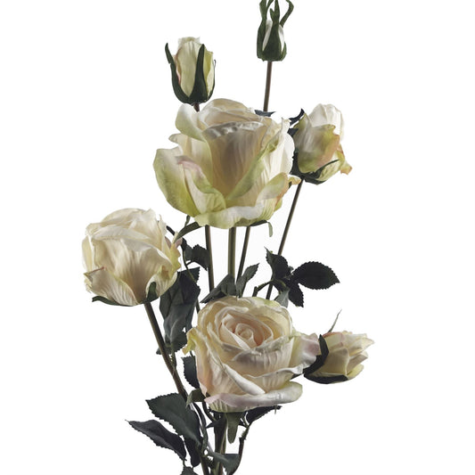 Luxurious 60cm Cream Rose Artificial Spray - 4 Flowers & 3 Buds for Stunning Arrangements - plants - express.com