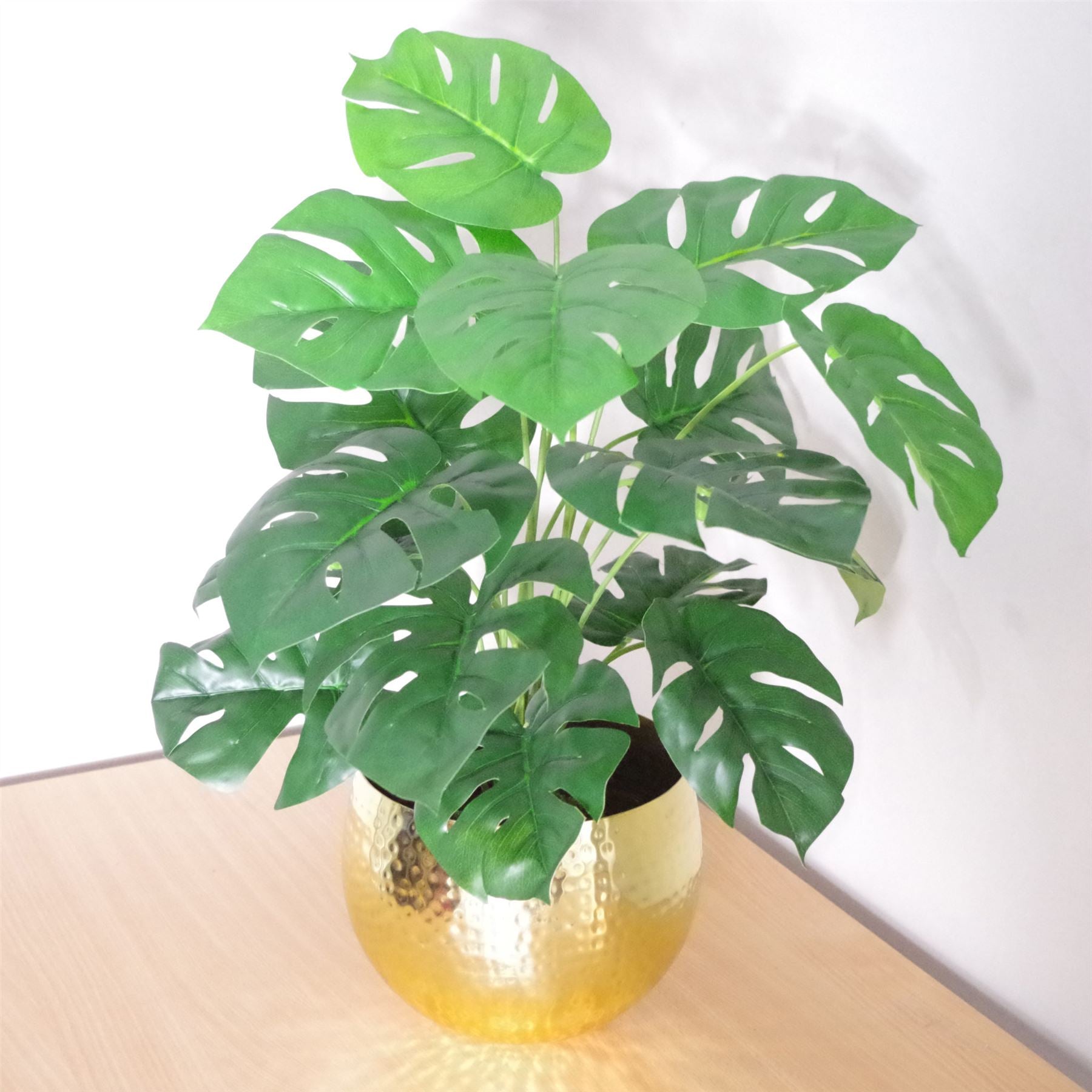 Luxurious 60cm Faux Monstera with Elegant Brass Planter - Ultimate Greenery Bundle - plants - express.com