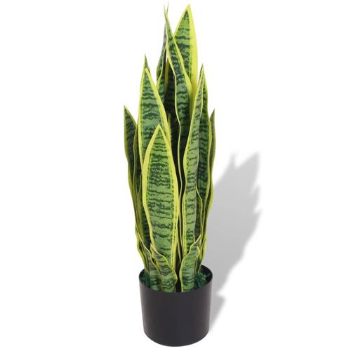 Luxurious 65 cm Faux Sansevieria Plant in Real Wood Pot - Lush Green Elegance - plants - express.com