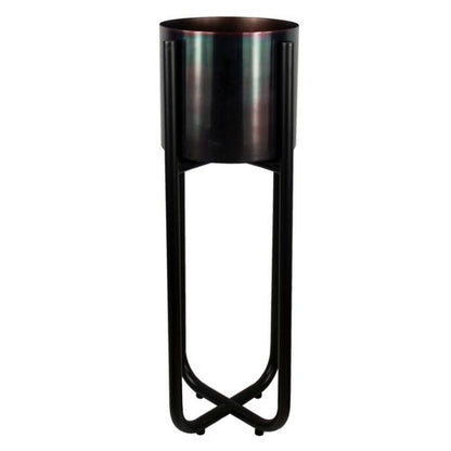 Luxurious Iridescent Metal Planter Stand - Elegant 62cm Tall Display - plants - express.com