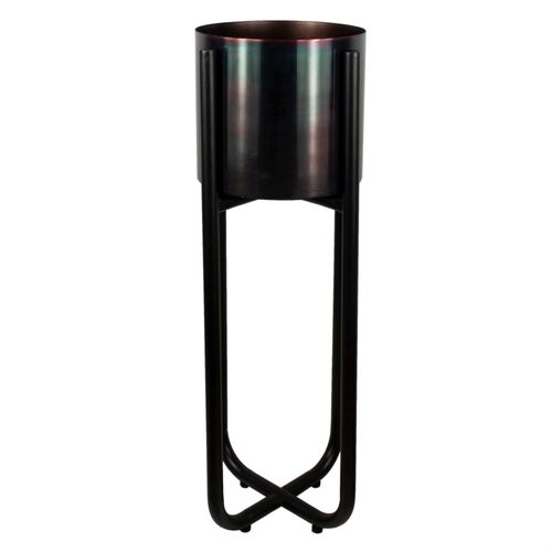 Luxurious Iridescent Metal Planter Stand - Elegant 62cm Tall Display - plants - express.com