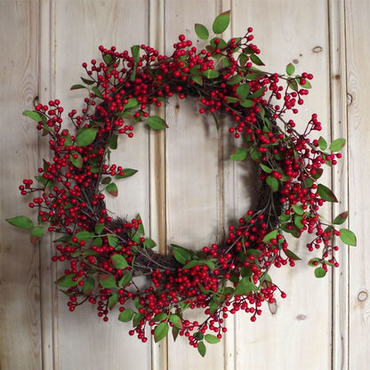 Luxury 24" Red Berry Christmas Wreath - Festive Elegance for Your Door - plants - express.com