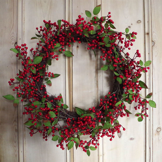 Luxury 24" Red Berry Christmas Wreath - Festive Elegance for Your Door - plants - express.com