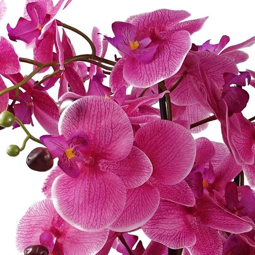 Luxury 60cm Artificial Pink Orchid in Elegant Gold Ceramic Planter - plants - express.com