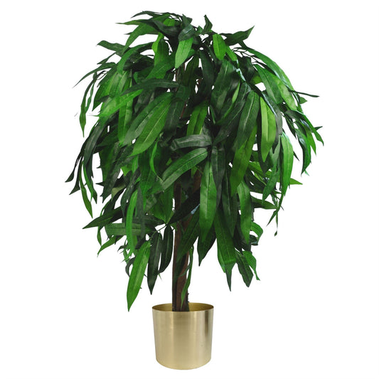 Majestic 100cm Artificial Mango Tree with Stylish Metal Planter - plants - express.com