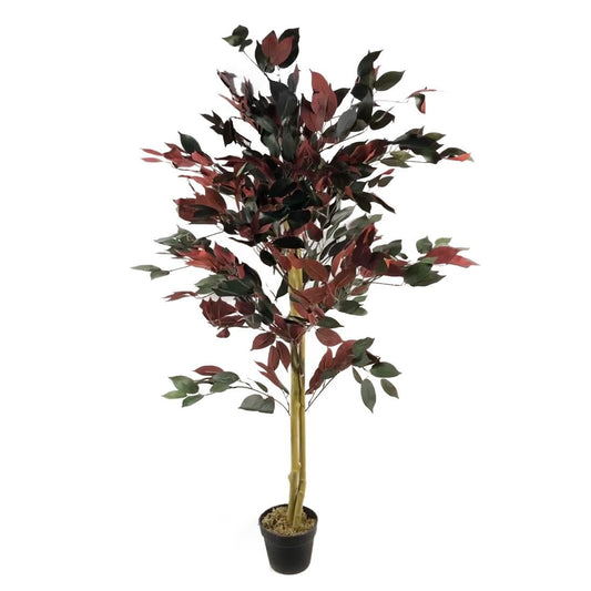 Majestic 4ft Dark Red & Green Ficus Plant - Lifelike Indoor Décor! - plants - express.com