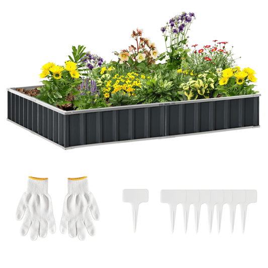 Metal Raised Garden Bed Steel Planter Box A Pairs of Glove 258cmx90cm - plants - express.com