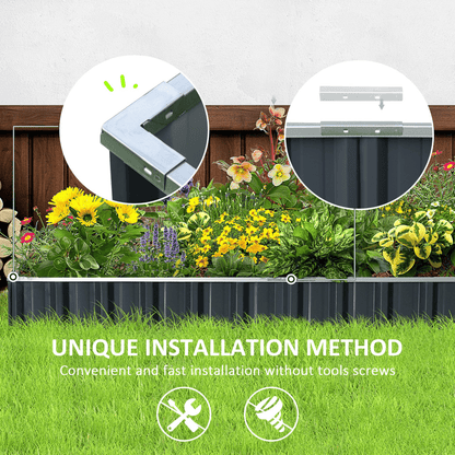 Metal Raised Garden Bed Steel Planter Box A Pairs of Glove 258cmx90cm - plants - express.com