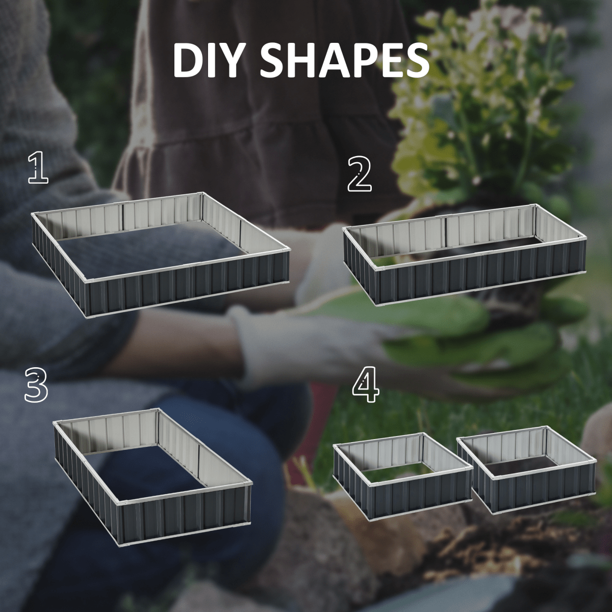 Metal Raised Garden Bed Steel Planter Box A Pairs of Glove 258cmx90cm - plants - express.com