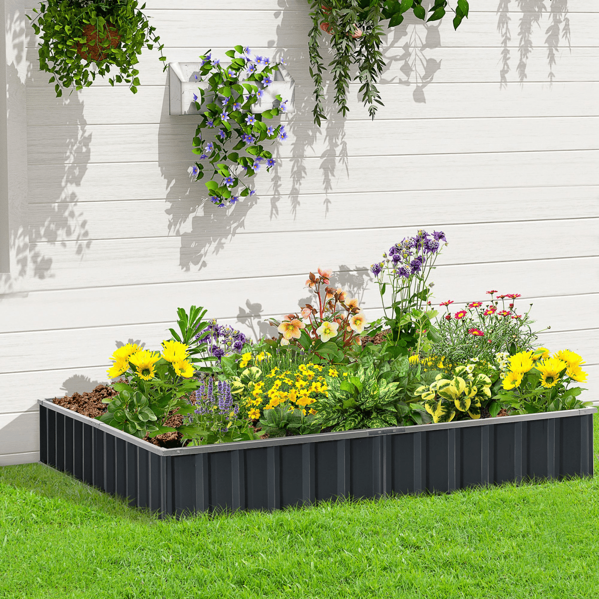 Metal Raised Garden Bed Steel Planter Box A Pairs of Glove 258cmx90cm - plants - express.com