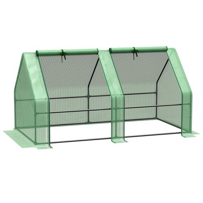 Mini Greenhouse with Steel Frame & PE Cover – 180 x 90 x 90cm - plants - express.com