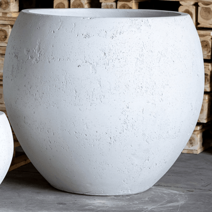 Orbello 70cm White Mist Concrete Sphere Planter - Bold & Elegant Garden Centerpiece - plants - express.com
