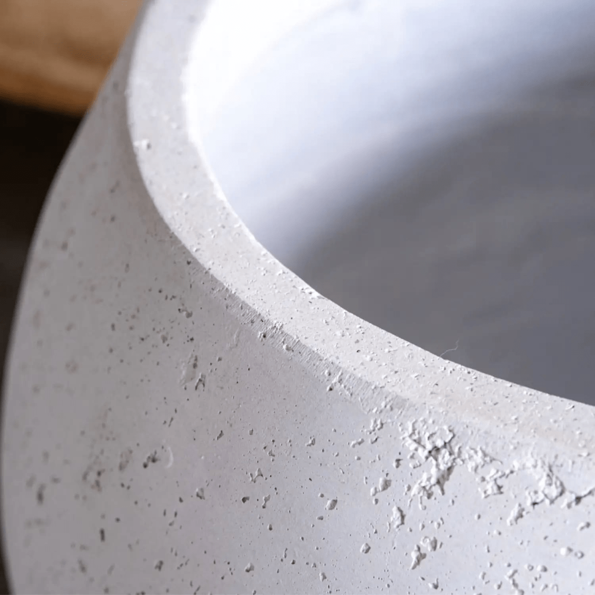 Orbello | White Mist – 55cm Extra Large Concrete Sphere Planter – 82L Round Plant Pot - plants - express.com