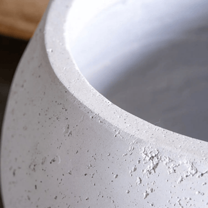 Orbello | White Mist – 55cm Extra Large Concrete Sphere Planter – 82L Round Plant Pot - plants - express.com
