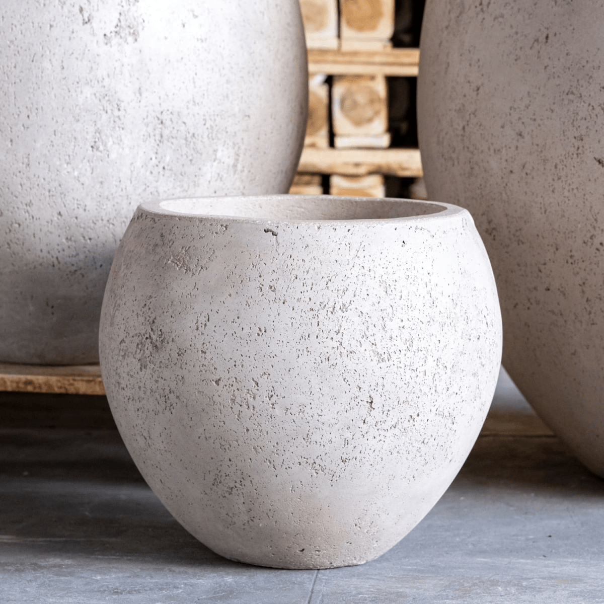 Orbello XXL 110cm Truffle Sphere Planter – Bold Concrete Elegance for Any Space - plants - express.com