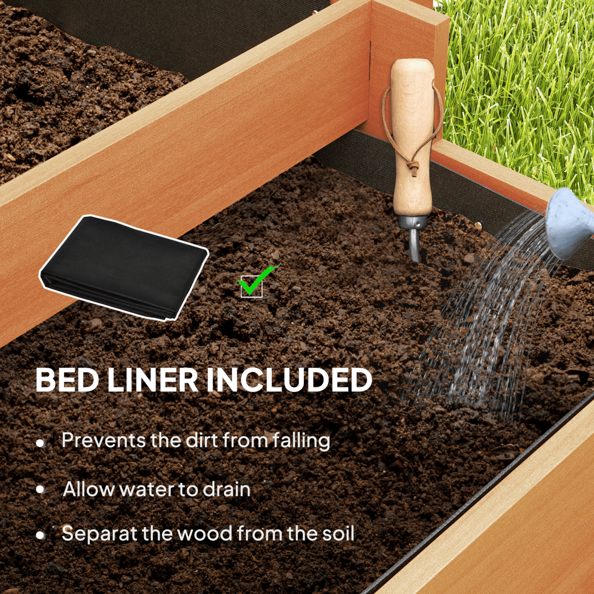 Outdoor Fir Wood Climbing Plant Trellis with Triple Planter Boxes - plants - express.com