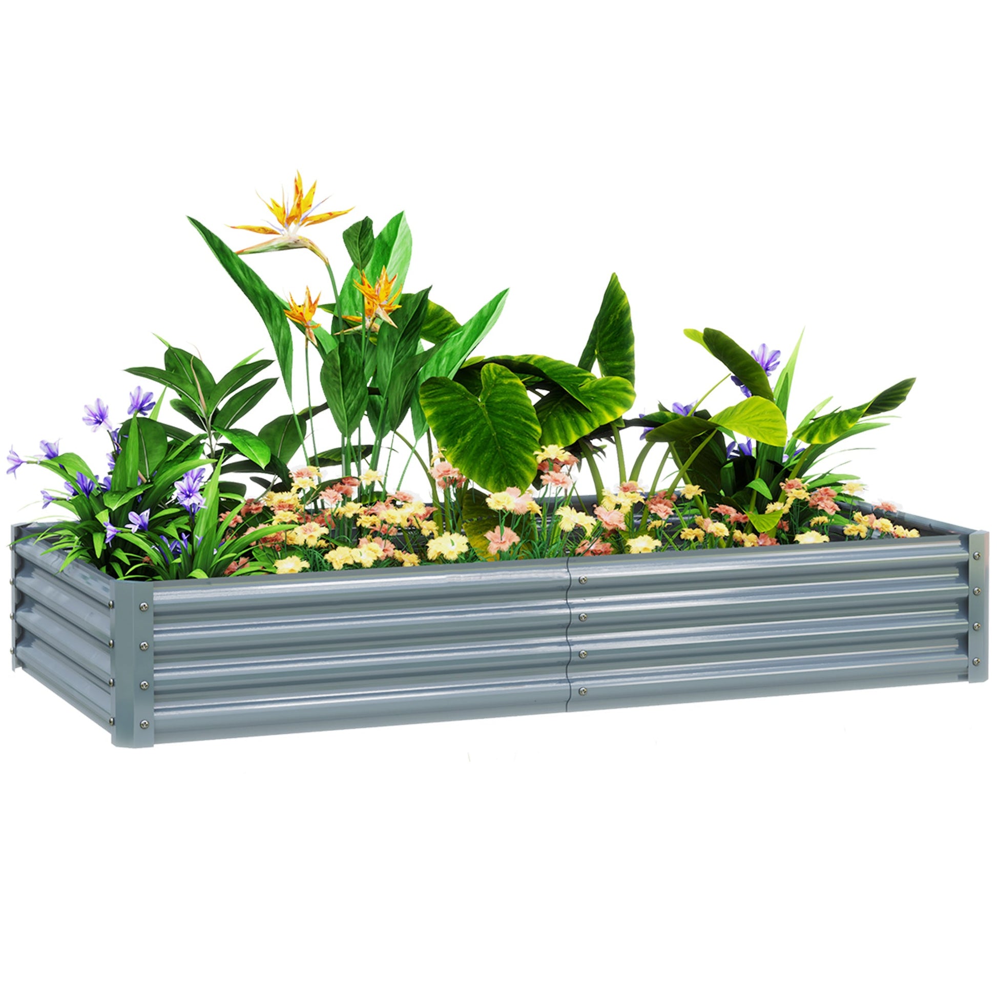 Outsunny 180x90cm Galvanized Raised Garden Bed - Durable & Weather - Resistant! - plants - express.com