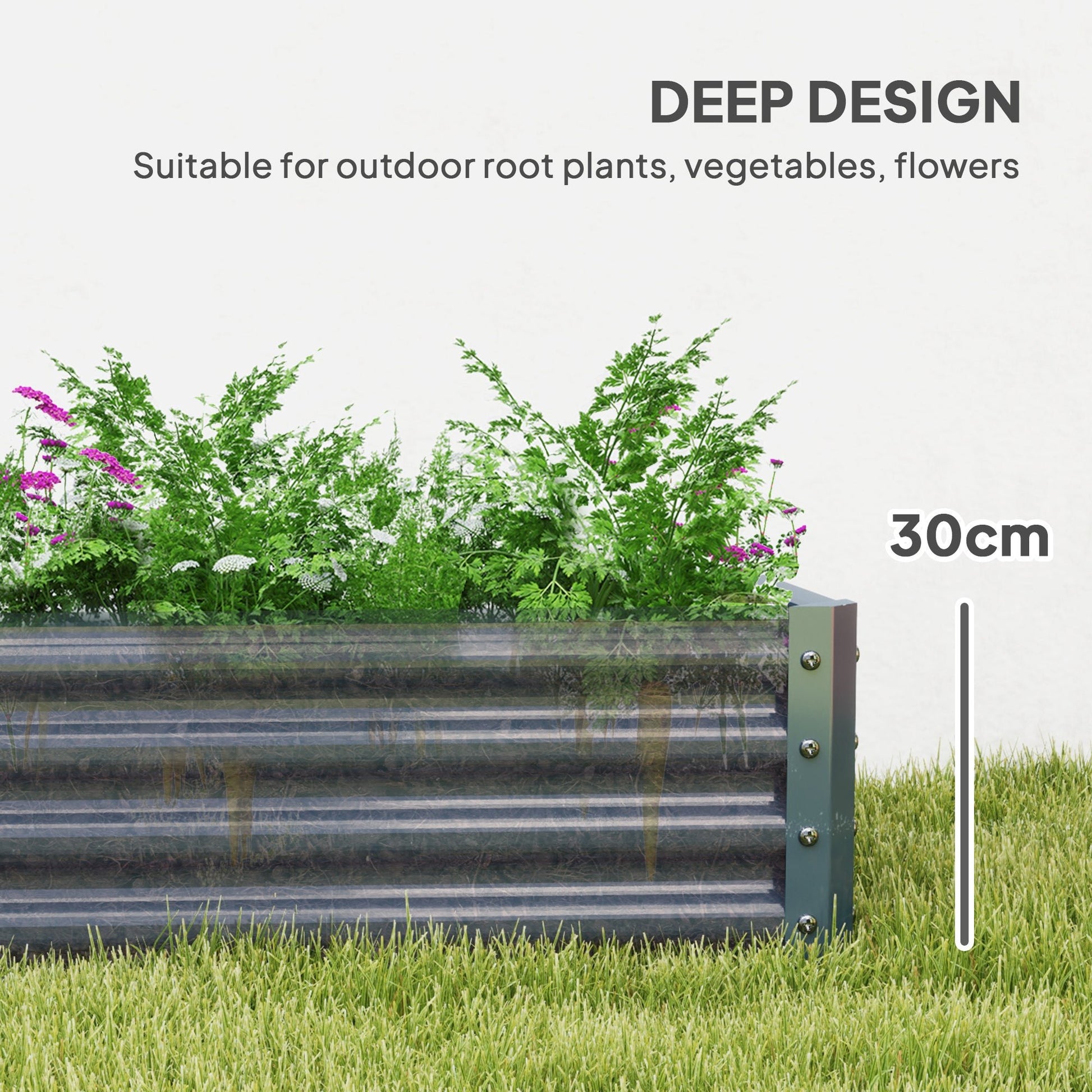 Outsunny 180x90cm Galvanized Raised Garden Bed - Durable & Weather - Resistant! - plants - express.com
