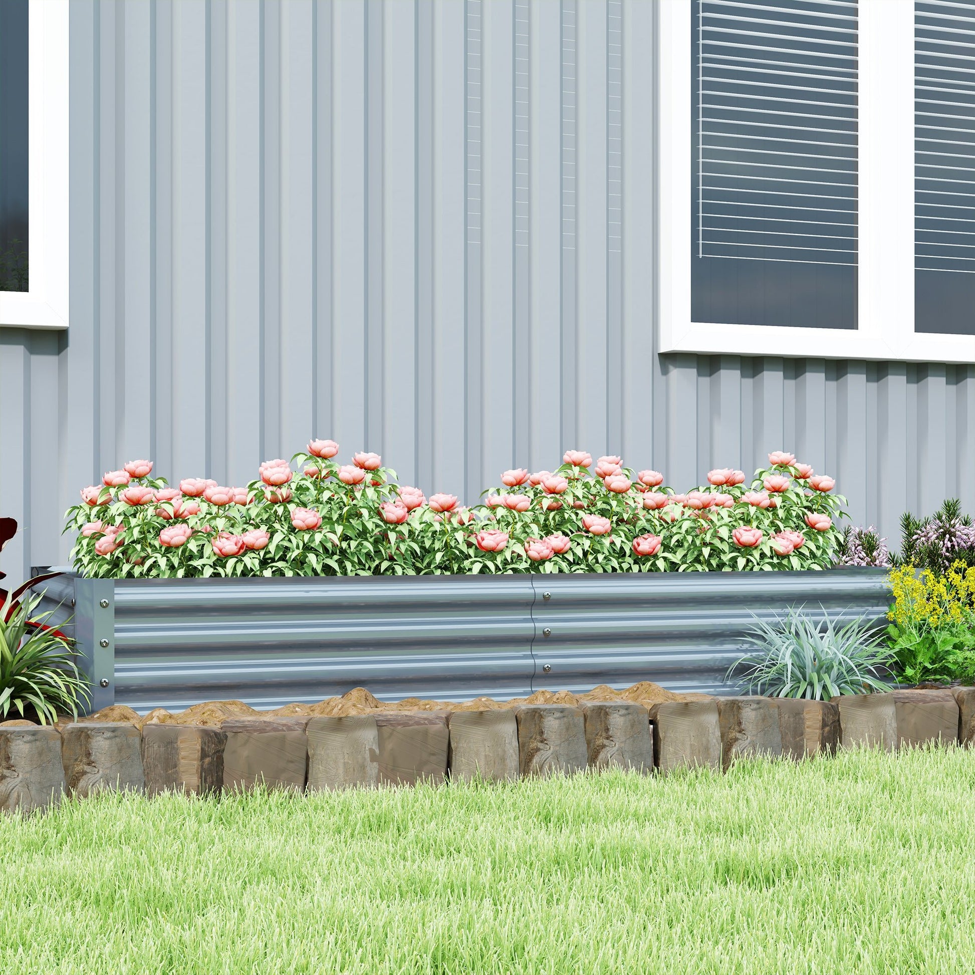 Outsunny 180x90cm Galvanized Raised Garden Bed - Durable & Weather - Resistant! - plants - express.com
