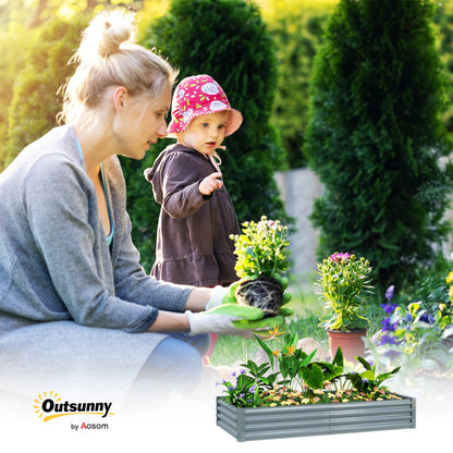 Outsunny 180x90cm Galvanized Raised Garden Bed - Durable & Weather - Resistant! - plants - express.com