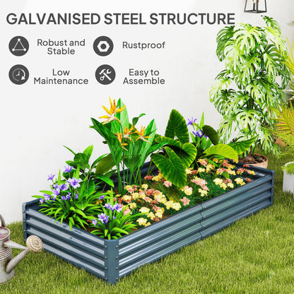Outsunny 180x90cm Galvanized Raised Garden Bed - Durable & Weather - Resistant! - plants - express.com