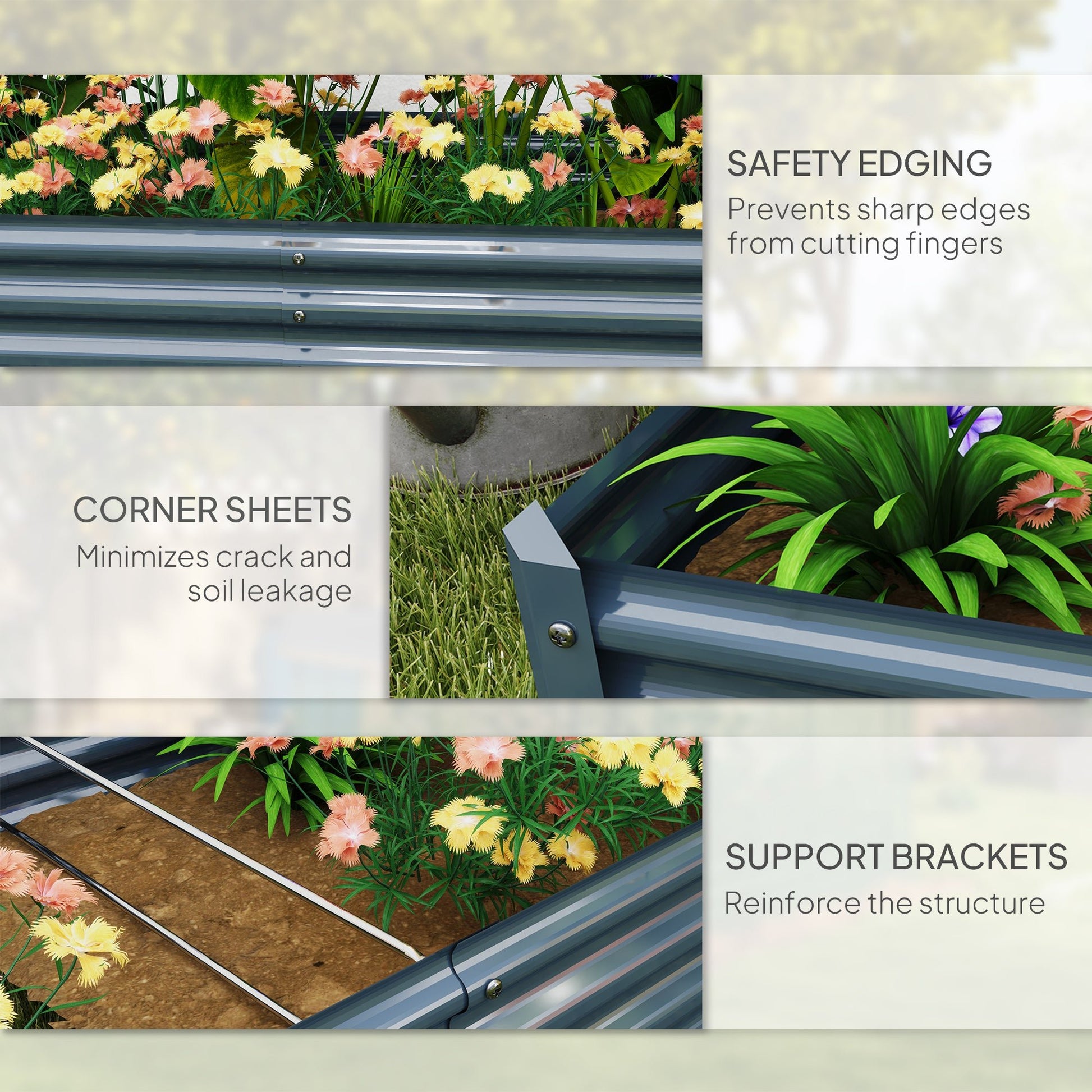 Outsunny 180x90cm Galvanized Raised Garden Bed - Durable & Weather - Resistant! - plants - express.com