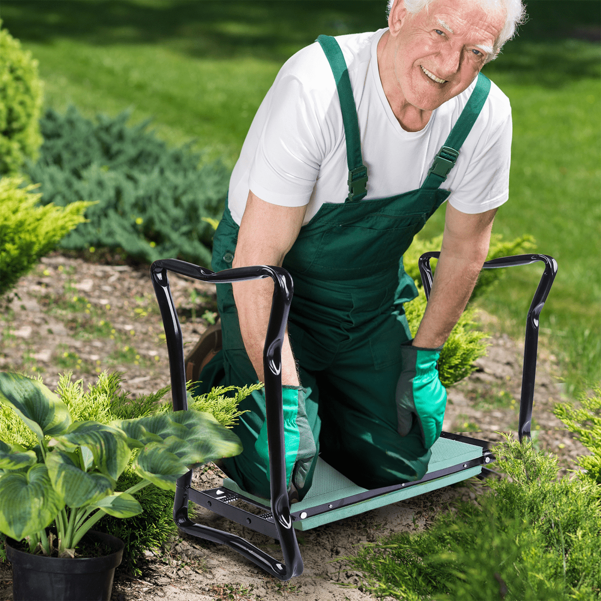 Outsunny 2 - in - 1 Garden Kneeler Bench - Comfort & Support for Every Gardener - plants - express.com