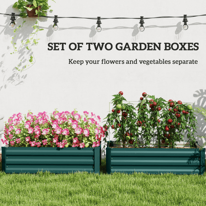 Outsunny 2 - Pack Galvanized Raised Garden Beds – Perfect for Thriving Gardens! - plants - express.com