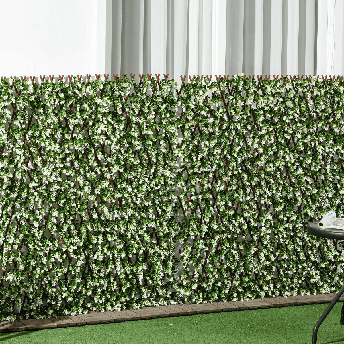 Outsunny 2 Pieces Decorative Trellis with Artificial Leaves, 2m x 1m, Eucalyptus - plants - express.com