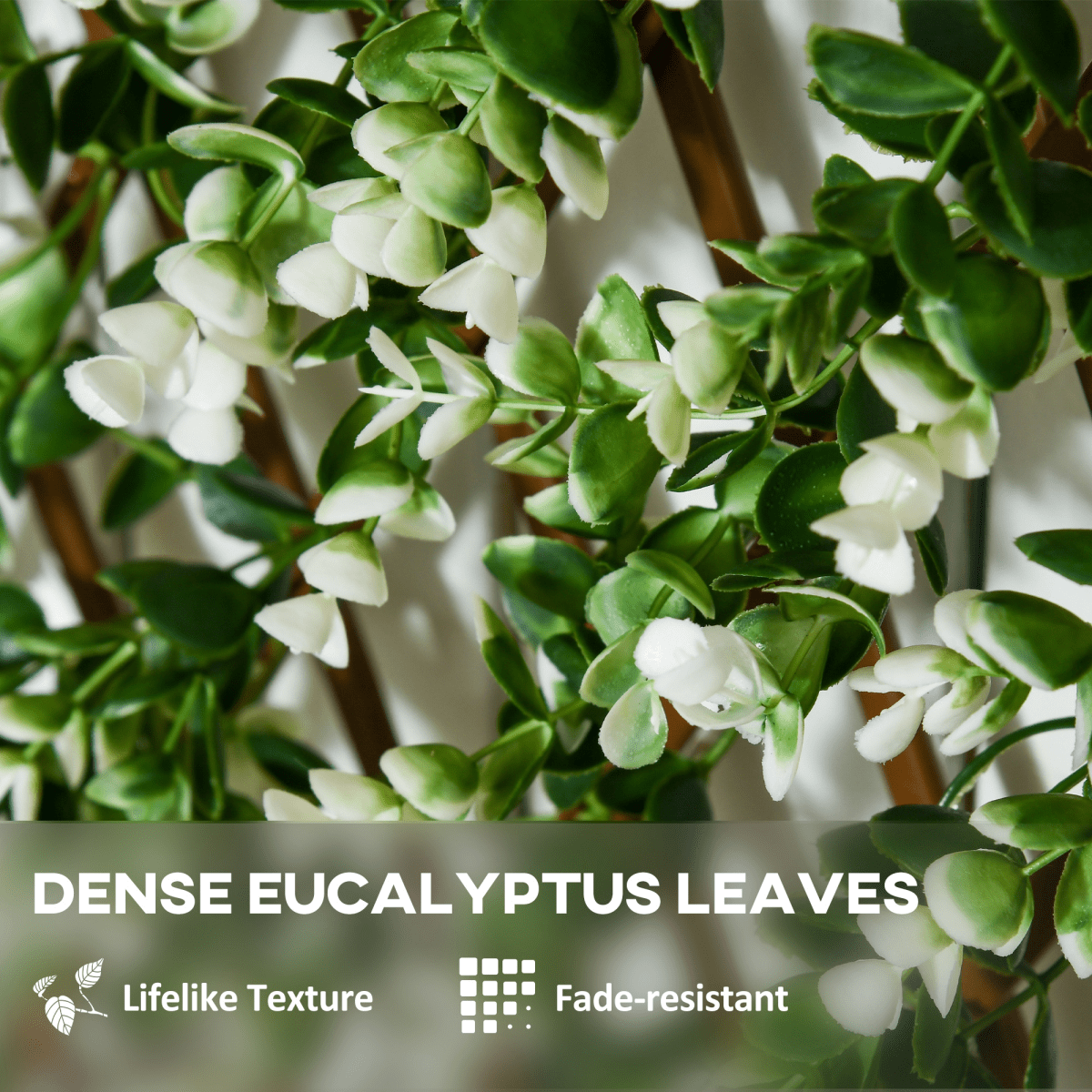 Outsunny 2 Pieces Decorative Trellis with Artificial Leaves, 2m x 1m, Eucalyptus - plants - express.com