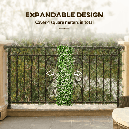 Outsunny 2 Pieces Decorative Trellis with Artificial Leaves, 2m x 1m, Eucalyptus - plants - express.com