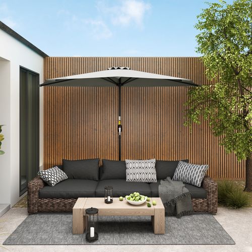 Outsunny 2.7m Space - Saving Half Garden Parasol - Stylish & UV Resistant - plants - express.com