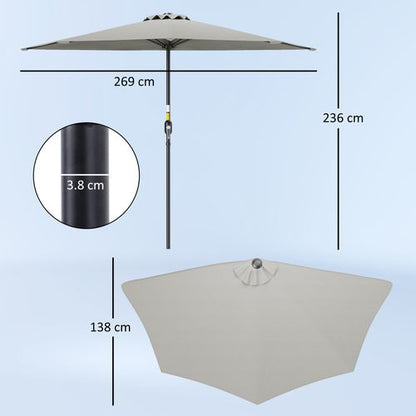 Outsunny 2.7m Space - Saving Half Garden Parasol - Stylish & UV Resistant - plants - express.com