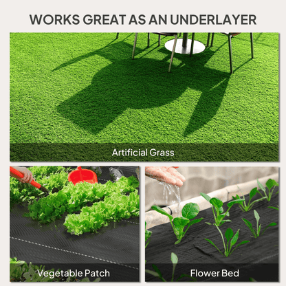 Outsunny 2m x 90m Weed Control Membrane, Heavy Duty Weed Barrier Fabric - plants - express.com