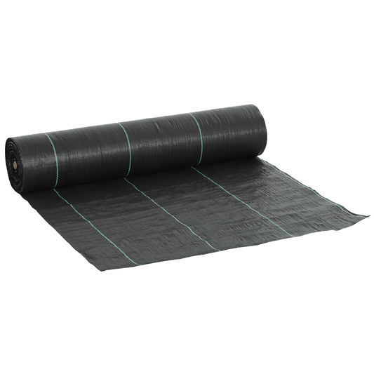 Outsunny 2m x 90m Weed Control Membrane, Heavy Duty Weed Barrier Fabric - plants - express.com