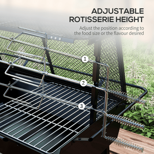 Outsunny 3 - in - 1 Outdoor BBQ Grill, Rotisserie & Fire Pit for Ultimate Cookouts - plants - express.com