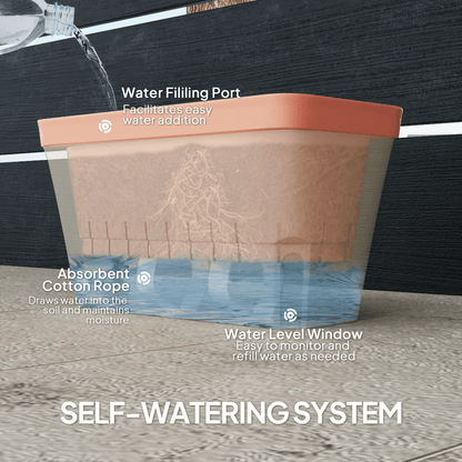 Outsunny 3 Pcs Self Watering Plant Pots w/ Visual Water Level Window - plants - express.com