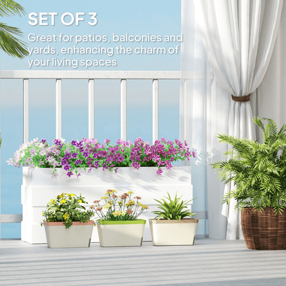 Outsunny 3 Pcs Self Watering Plant Pots w/ Visual Water Level Window - plants - express.com