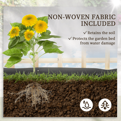 Outsunny 3 - Tier Wooden Garden Planter with Trellis for Climbers & Vines - plants - express.com
