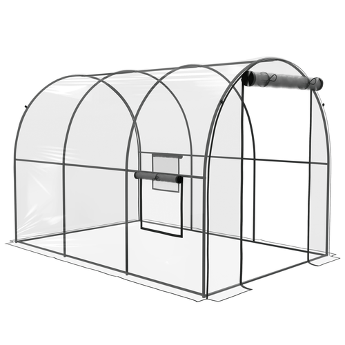 Outsunny 3x2m Polytunnel Greenhouse - Year - Round Growth with Steel Frame & Ventilation - plants - express.com