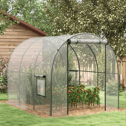 Outsunny 3x2m Polytunnel Greenhouse - Year - Round Growth with Steel Frame & Ventilation - plants - express.com