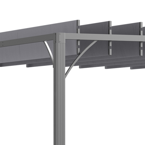 Outsunny 3x3m Outdoor Metal Pergola with Adjustable Retractable Roof - Grey - plants - express.com