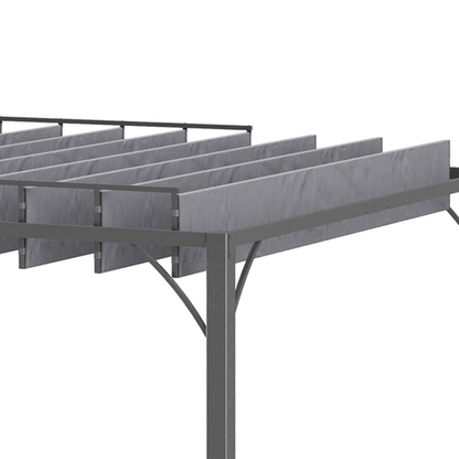 Outsunny 3x3m Outdoor Metal Pergola with Adjustable Retractable Roof - Grey - plants - express.com