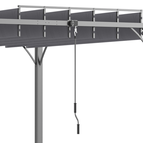 Outsunny 3x3m Outdoor Metal Pergola with Adjustable Retractable Roof - Grey - plants - express.com