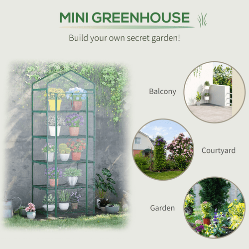Outsunny 5 - Tier Portable Mini Greenhouse - Perfect Indoor/Outdoor Plant Shelter! - plants - express.com
