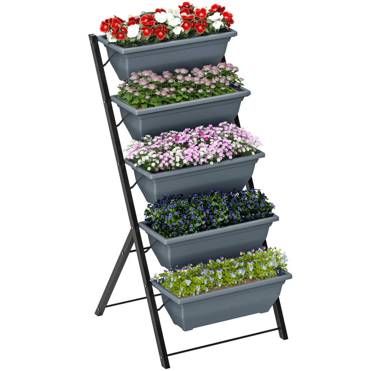 Outsunny 5 - Tier Raised Garden Bed, Ladder Planter with Removable Boxes - plants - express.com