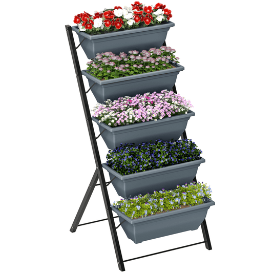 Outsunny 5 - Tier Raised Garden Bed, Ladder Planter with Removable Boxes - plants - express.com